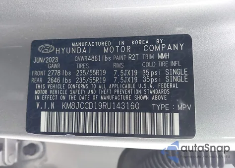 2024 Hyundai Tucson Hybrid Sel Convenience from USA, damaged, VIN KM8JCCD19RU143160